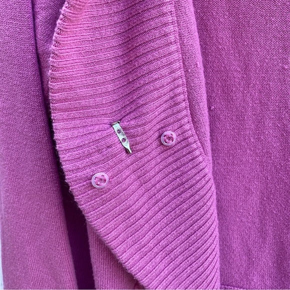 Sag Harbor Vintage Pink Cardigan w/ Flower Brooch Cozy Y2K Coquette Cottagecore - Picture 4 of 8